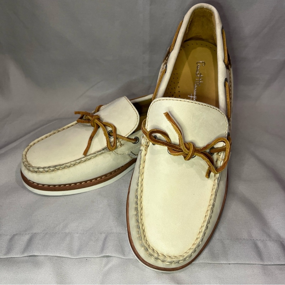 ERNEST HEMINGWAY Boat Dock Casual Shoe White Leather Suede Men Size 9